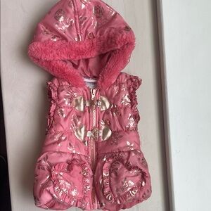 Little Lass Pink Vest with Gold Details